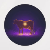 Divine Cow Silhouette | Govardhan Puja Spiritual Etiketten (Design 1)