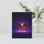 Divine Cow Silhouette | Govardhan Puja Spiritual Postkarte (Stehend Vorderseite)
