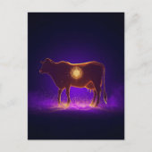 Divine Cow Silhouette | Govardhan Puja Spiritual Postkarte (Vorderseite)