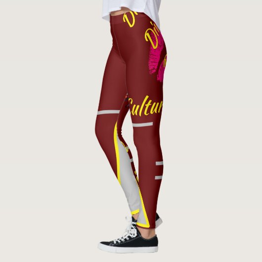 Divine Culture Big Cat Kisses Yellow Clash Leggings (Links)
