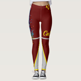 Divine Culture Big Cat Kisses Yellow Clash Leggings