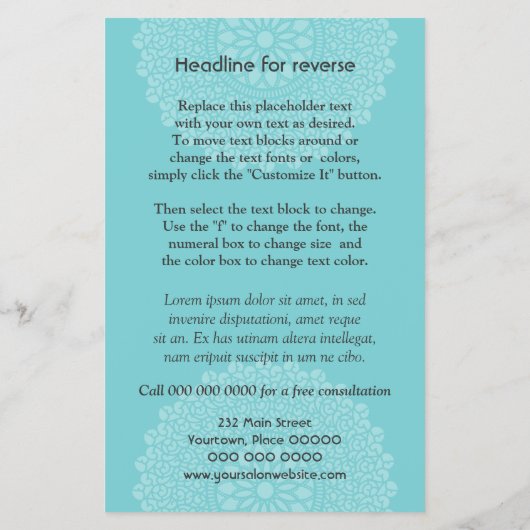 Divine Cyan Impression vertikal Flyer (Hinten)