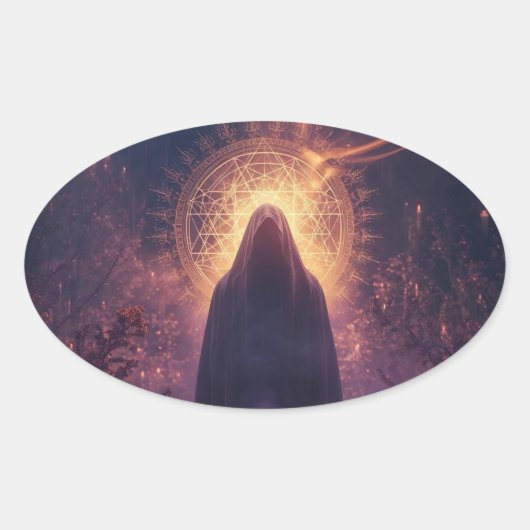 Divine Darkness – The Sacred Halloween Presence Ovaler Aufkleber (Vorderseite)