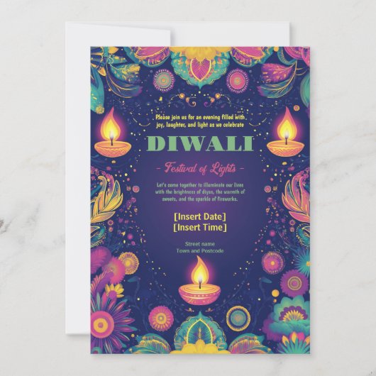 Divine Diwali Harmony Einladung (Vorderseite)