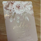 Divine Dusty Rose Blush Floral Wedding Rose Gold Folieneinladung
