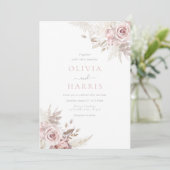 Divine Dusty Rose Blush & Ivory Trending Wedding Einladung (Stehend Vorderseite)