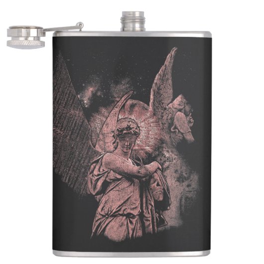 Divine Error - Techno-Goth Streetwear Design Flachmann (Geöffnet)