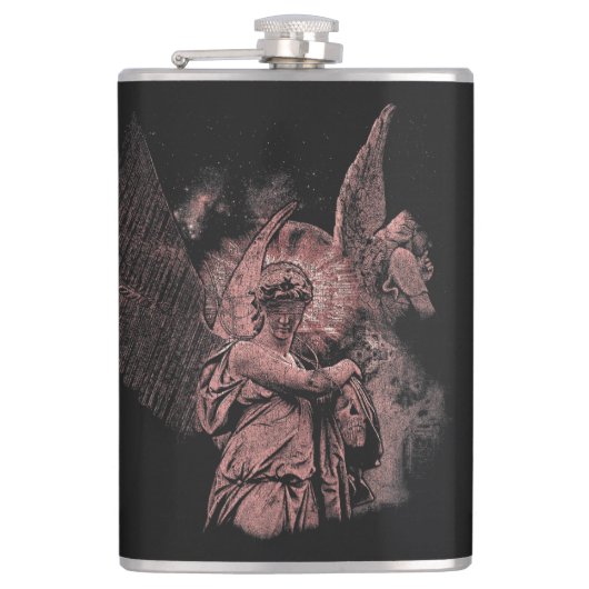 Divine Error - Techno-Goth Streetwear Design Flachmann (Vorderseite)