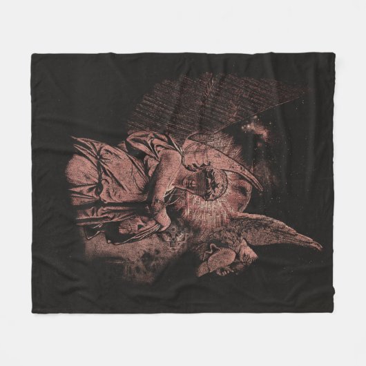 Divine Error - Techno-Goth Streetwear Design Fleecedecke (Vorderseite (Horizontal))