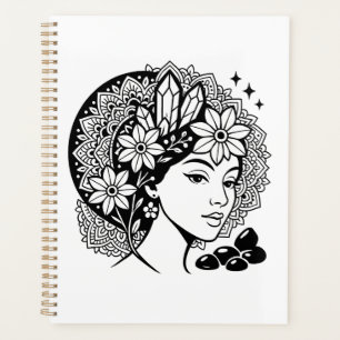 Divine Feminine Mandala Kunst, Dichtung und Musik Planer