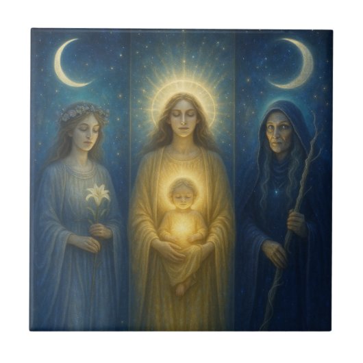 Divine Feminine Triptych Fliese (Vorderseite)