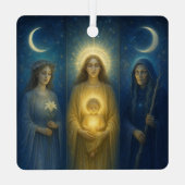 Divine Feminine Triptych Ornament Aus Metall (Rückseite)