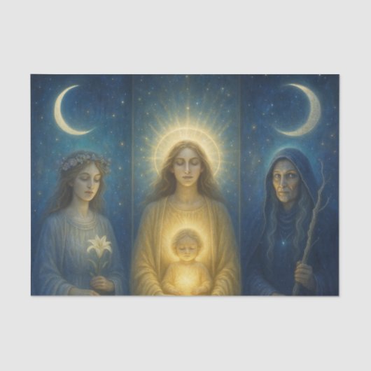 Divine Feminine Triptych Seidenpapier (Vorderseite)