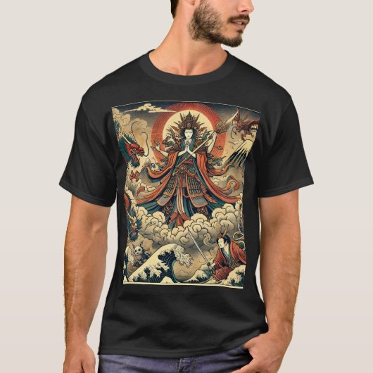 Divine Goddess & Dragons - Ukiyo-e Myth T-Shirt (Vorderseite)