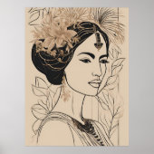 Divine Goddess Line Art Poster (Vorne)