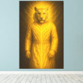Divine Golden Tiger Guardian – Sacred Humanoid Spi Leinwanddruck (Insitu (Holzboden))