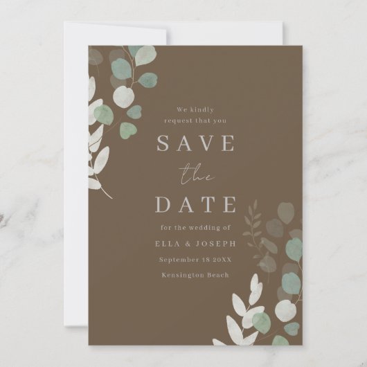 Divine Greenery Elegant Wedding Save The Date (Vorderseite)
