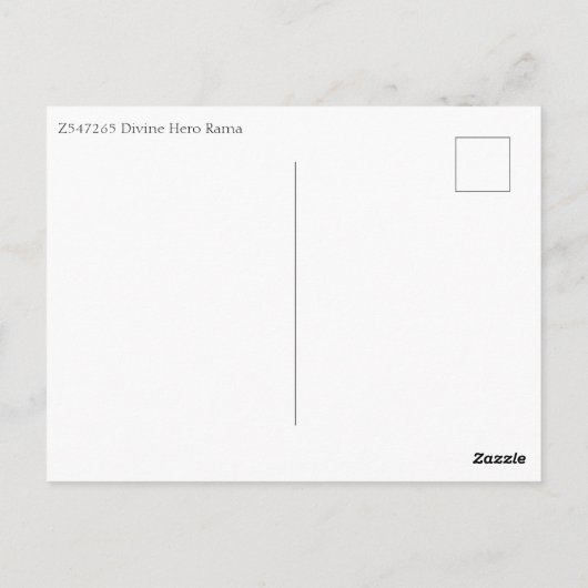 Divine Hero Rama Postkarte (Rückseite)