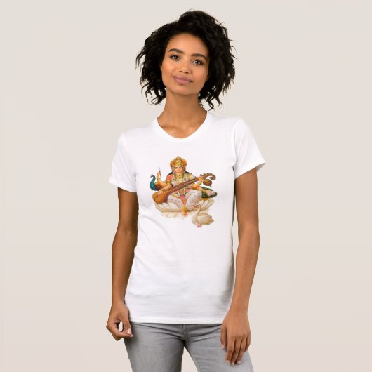 Divine Hindu Goddess Saraswati Kreativität & Weish T-Shirt (Vorne ganz)