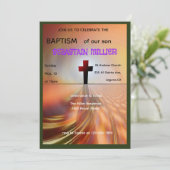 Divine Horizon Abstract Cross Baptism Invite Einladung (Stehend Vorderseite)