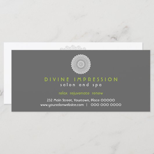 Divine Impression Green Gift Certificate (Vorne/Hinten)