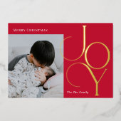 Divine Joy Foil Holiday Card Editable Farbe Folieneinladung (Vorderseite)