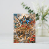 Divine Kali Chariot Postkarte (Stehend Vorderseite)