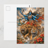 Divine Kali Chariot Postkarte (Vorne/Hinten)