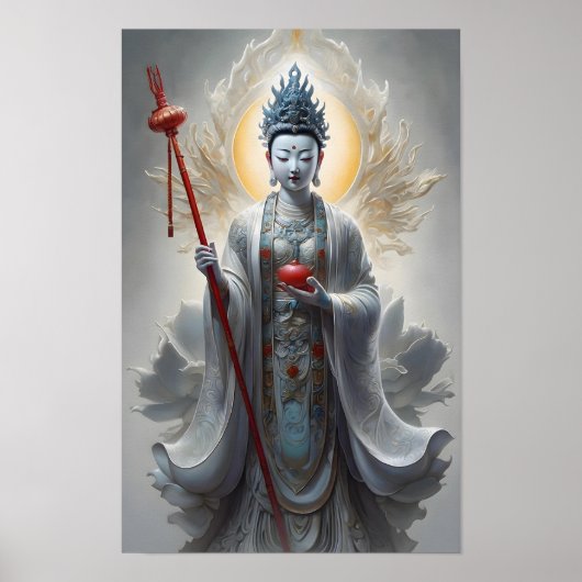 Divine Kannon Bodhisattva Poster mit Radikaler Aur (Vorne)