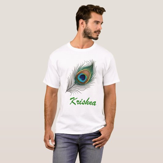 Divine Krishna Peacock Feather T - Shirt Design! (Vorne ganz)