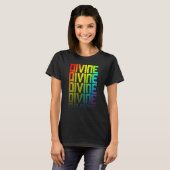 Divine Lgbtq+ Rainbow Gay Pride Text Fade Graphic T-Shirt (Vorne ganz)