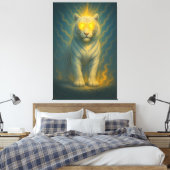 Divine Light-Eyed White Tiger | ManJiangHong Fine Leinwanddruck (Insitu (Schlafzimmer))