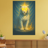 Divine Light-Eyed White Tiger | ManJiangHong Fine Leinwanddruck (Insitu (Wohnzimmer))
