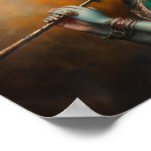 Divine Lord Krishna Baroque Antique Style Poster (Ecke)