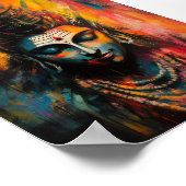 Divine Lord Shiva Abstrakt Rainbow Color Splash Poster (Ecke)