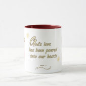 Divine Love Mug: 'Romans 5:5 Bible Verse Design Tasse (Zentrum)