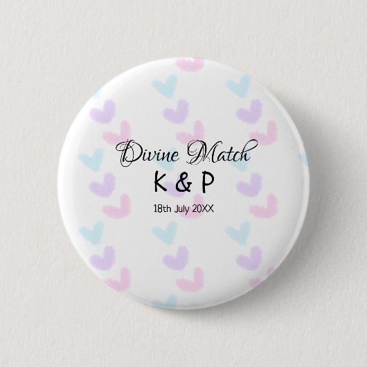 Divine match add pair name Letter heart Button (Vorderseite)