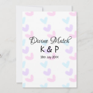 Divine match add pair name Letter heart Einladung