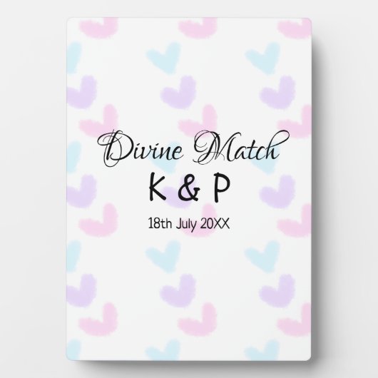 Divine match add pair name Letter heart Fotoplatte (Vorderseite)