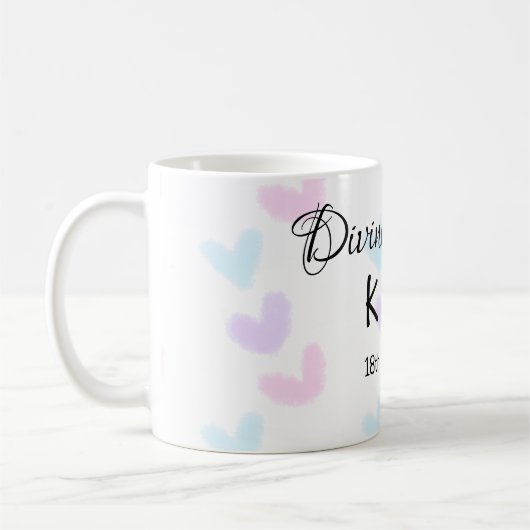 Divine match add pair name Letter heart Kaffeetasse (Links)