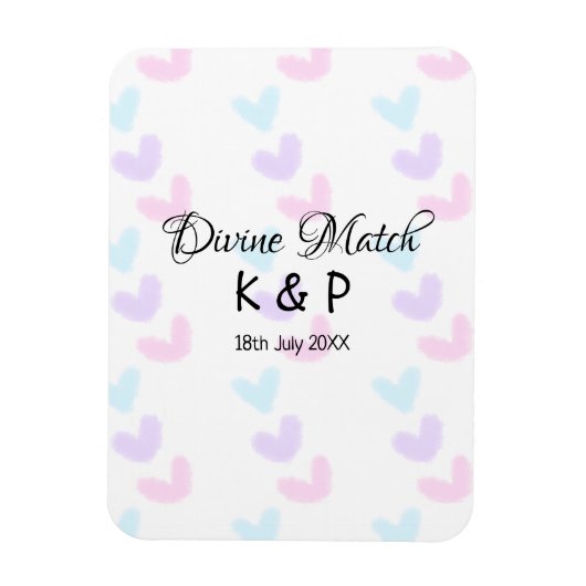 Divine match add pair name Letter heart Magnet (Vertikal)