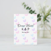 Divine match add pair name Letter heart Postkarte (Stehend Vorderseite)