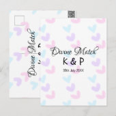 Divine match add pair name Letter heart Postkarte (Vorne/Hinten)