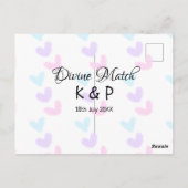 Divine match add pair name Letter heart Postkarte (Rückseite)