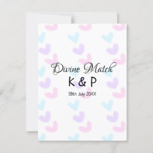 Divine match add pair name Letter heart Postkarte