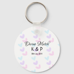 Divine match add pair name Letter heart Schlüsselanhänger