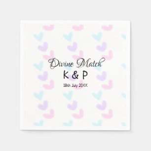 Divine match add pair name Letter heart Serviette
