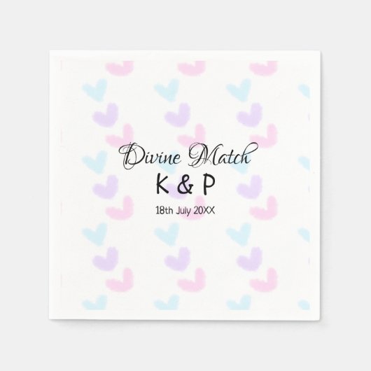 Divine match add pair name Letter heart Serviette (Vorderseite)