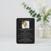 Divine Mercy Catholic Funeral Black Prayer Card Visitenkarte (Stehend Vorderseite)