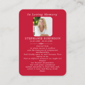 Divine Mercy Catholic Funeral Red Prayer Card Visitenkarte (Vorderseite)